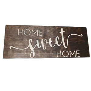 Wooden Home Sweet Home Rustic Sign Decor Country Farmhouse Accent Brown White